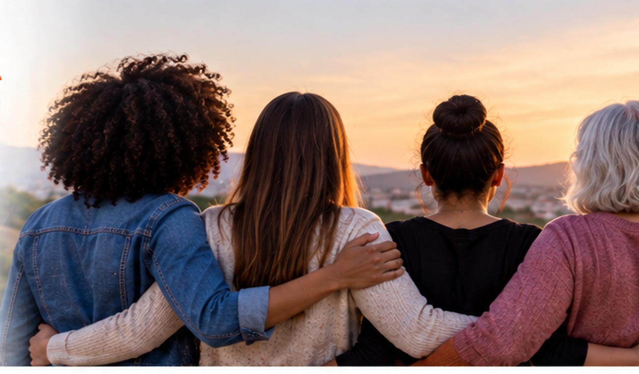 Women supporting one another in a community setting
